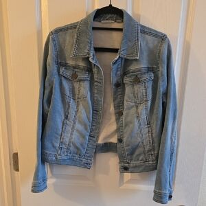 NY&Co Light Wash Distressed Denim Jacket